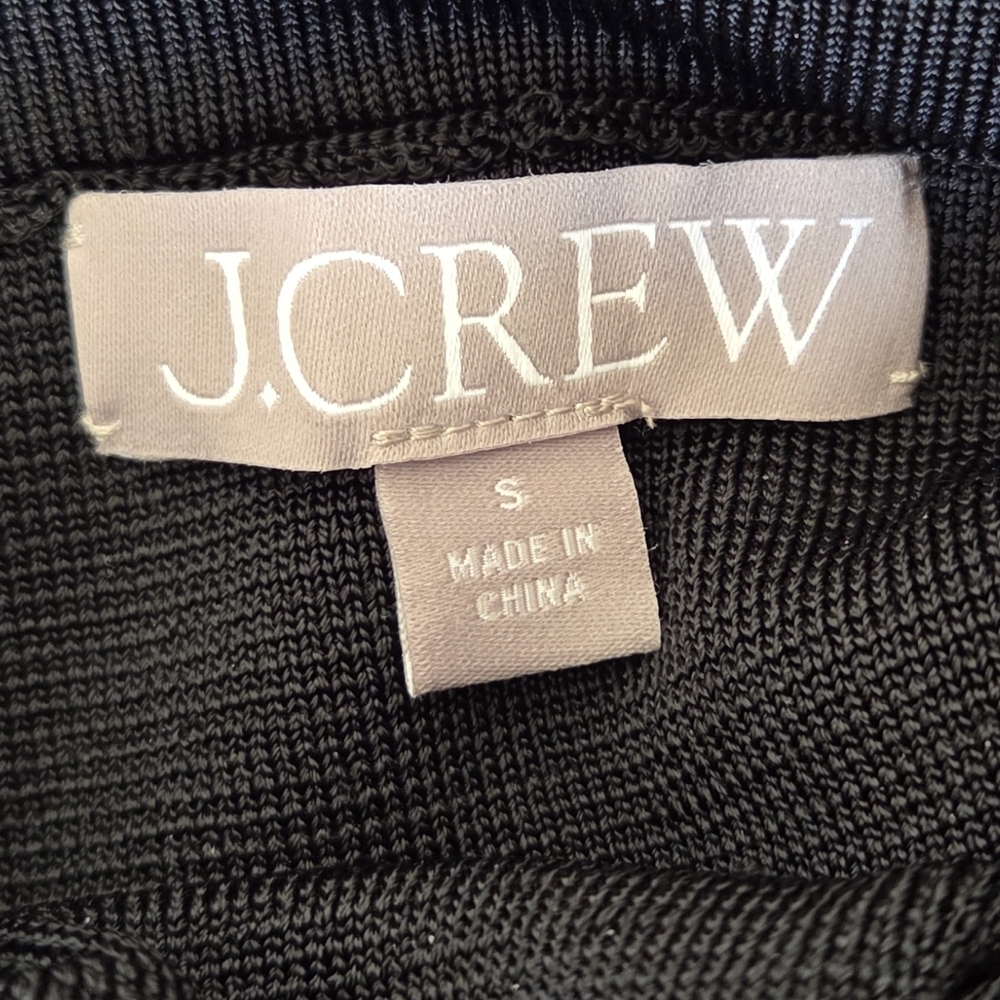 J. Crew Cyan Strapless Sweater Midi Dress Black Contour Sheathe - Picture 6 of 8